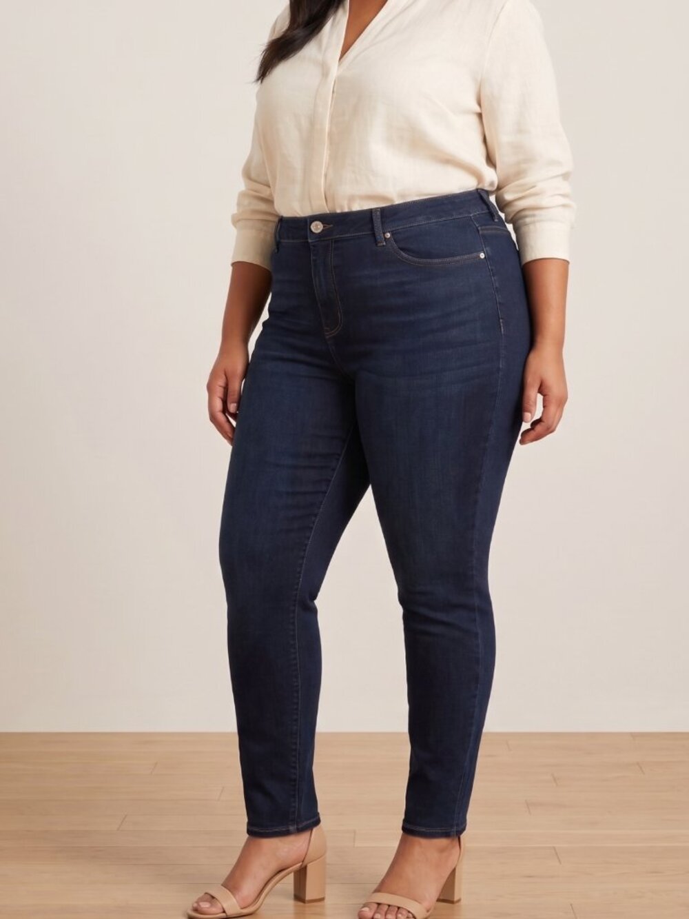 NWT | Jessica Simpson Kiss Me Super Skinny Flex Jeans Dark Indigo Denim | 26W
